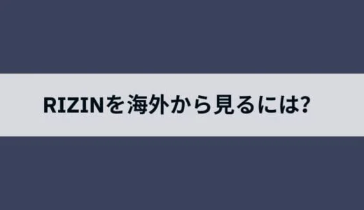 海外からRIZINを視聴する方法は？違法・ミラー・サイトを使わず無料で安全にLIVE配信を見るにはVPNがおすすめ