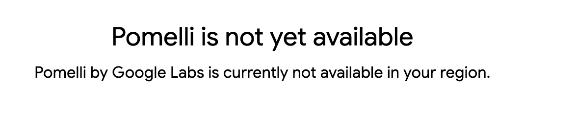 Pomelliはまだ利用できませんという表示